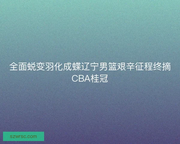 全面蜕变羽化成蝶辽宁男篮艰辛征程终摘CBA桂冠