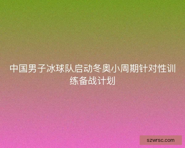 中国男子冰球队启动冬奥小周期针对性训练备战计划